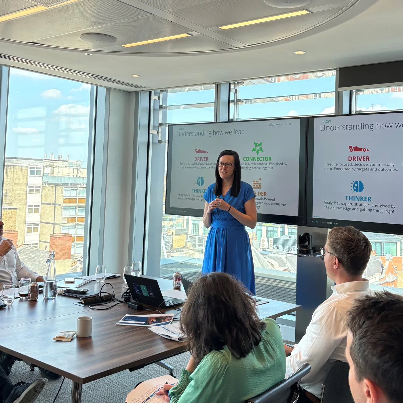 Clare E Kenny facilitating a leadership programme at Colliers